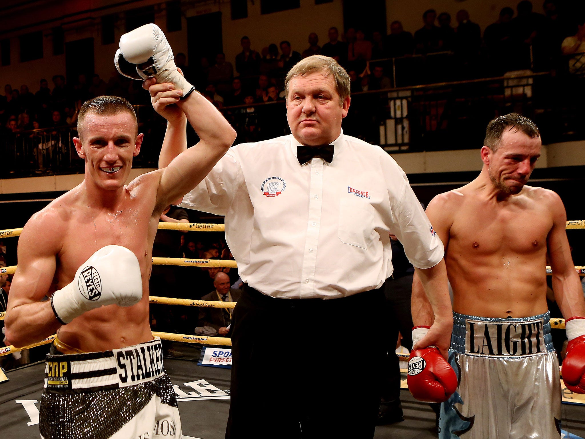 Kristian Laight (right) after one of his 185 defeats from 201 fights