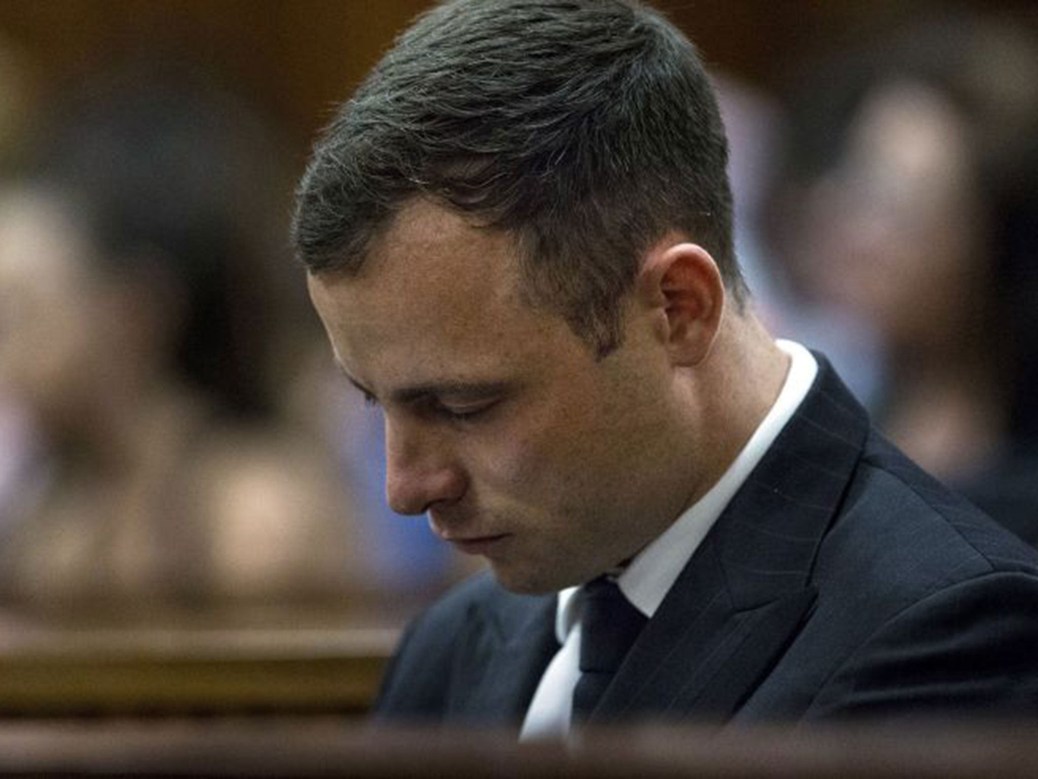 Pistorius at the first day of sentencing yesterday