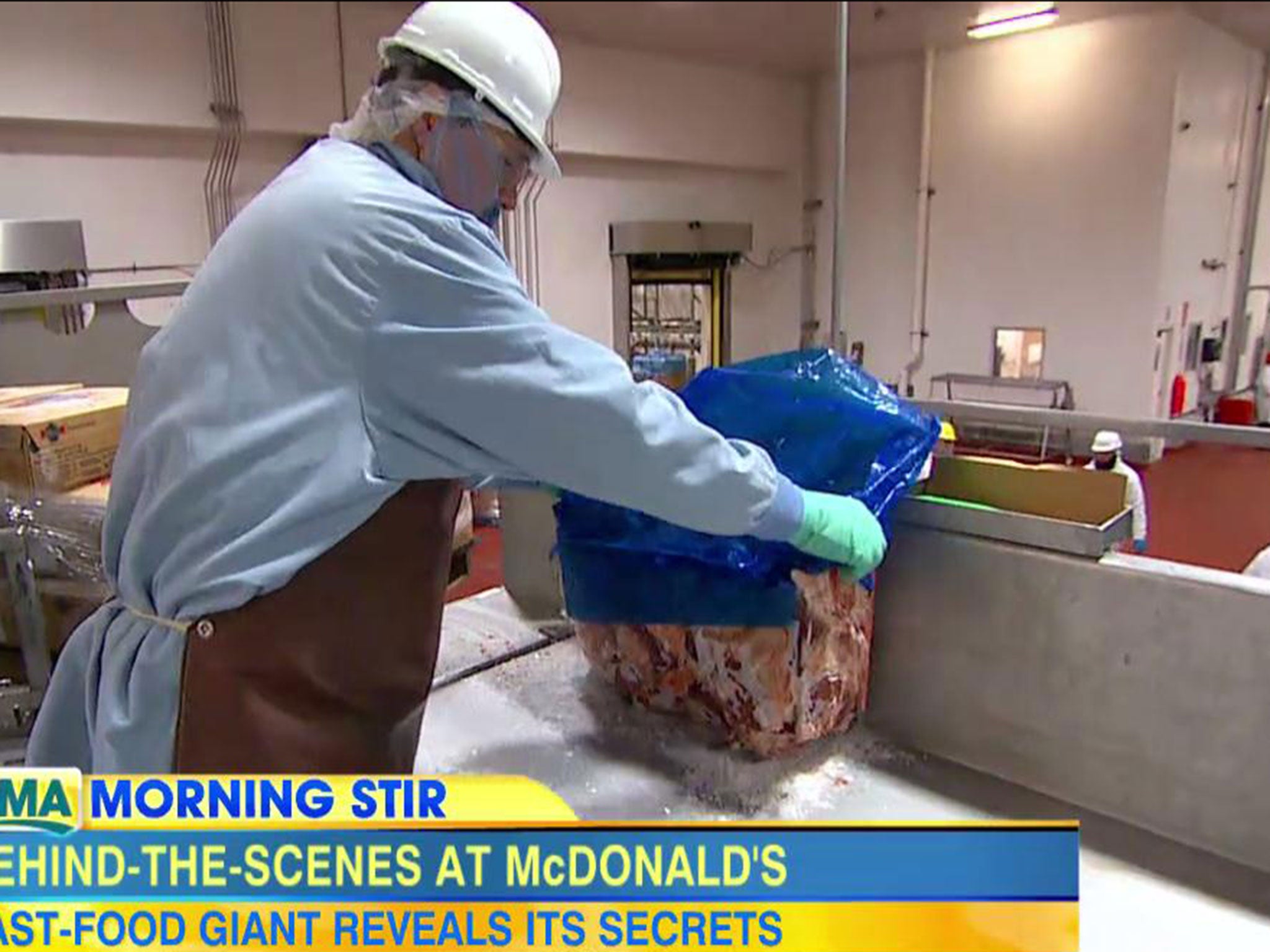 An employee at a McDonald's food plant 