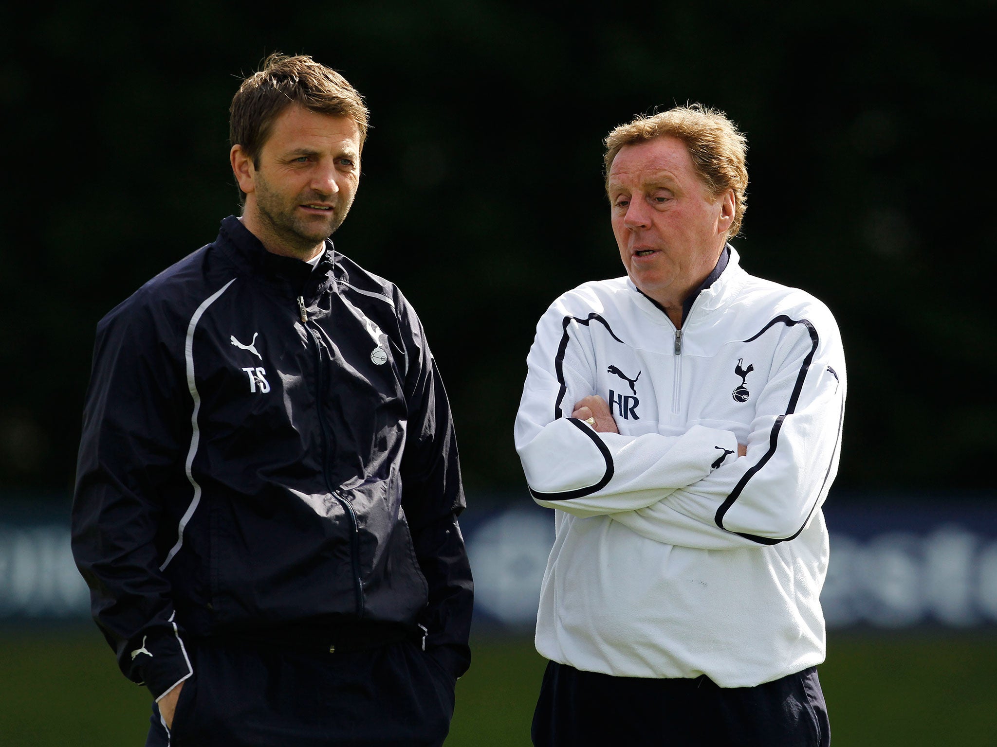 Tim Sherwood (left) had worked under Harry Redknapp at Tottenham before becoming Spurs' manager