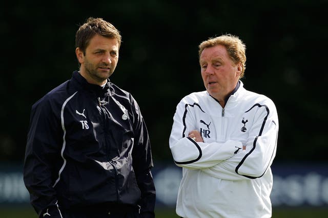 Tim Sherwood (left) had worked under Harry Redknapp at Tottenham before becoming Spurs' manager