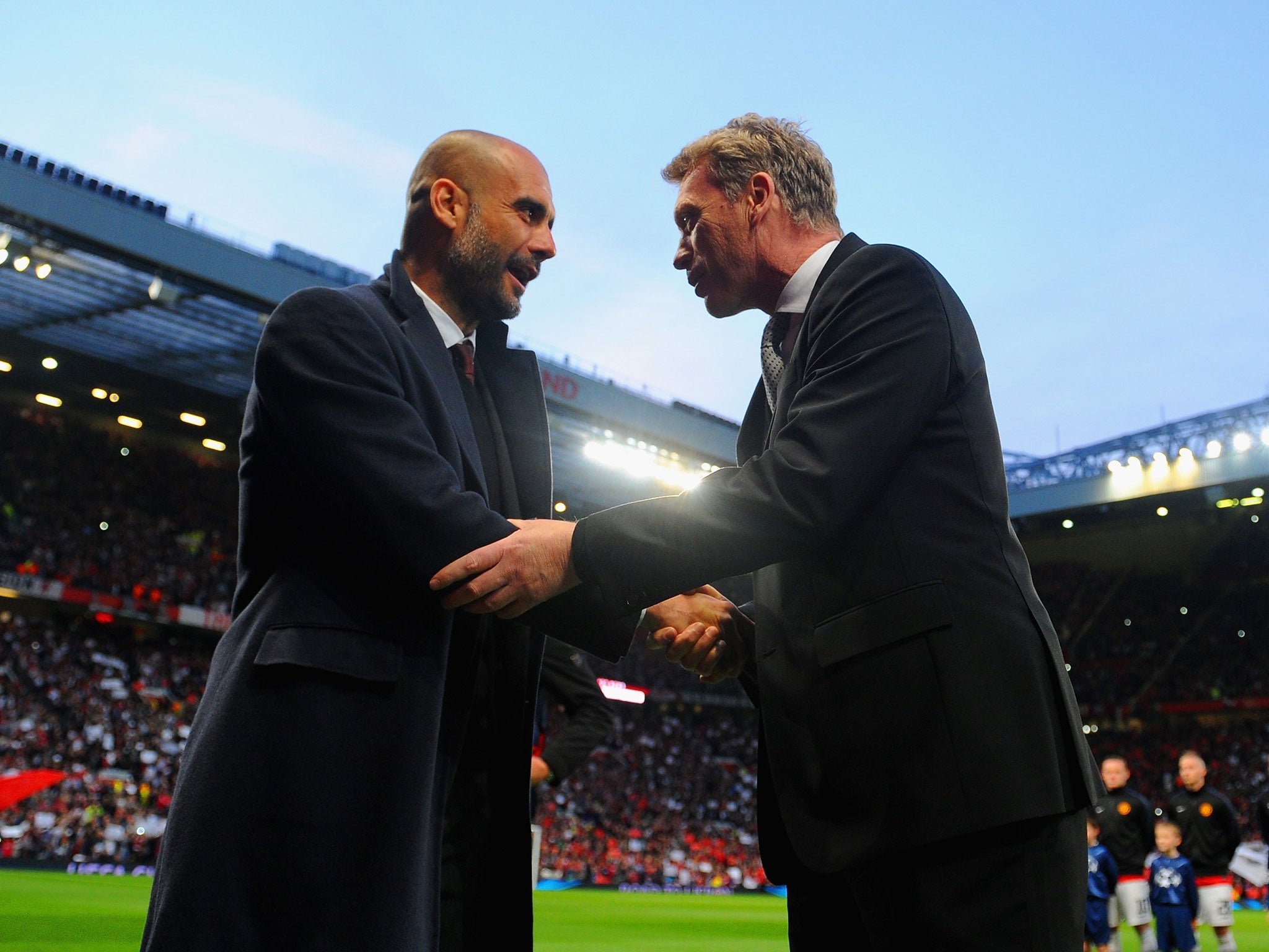 Guardiola at Old Trafford last season