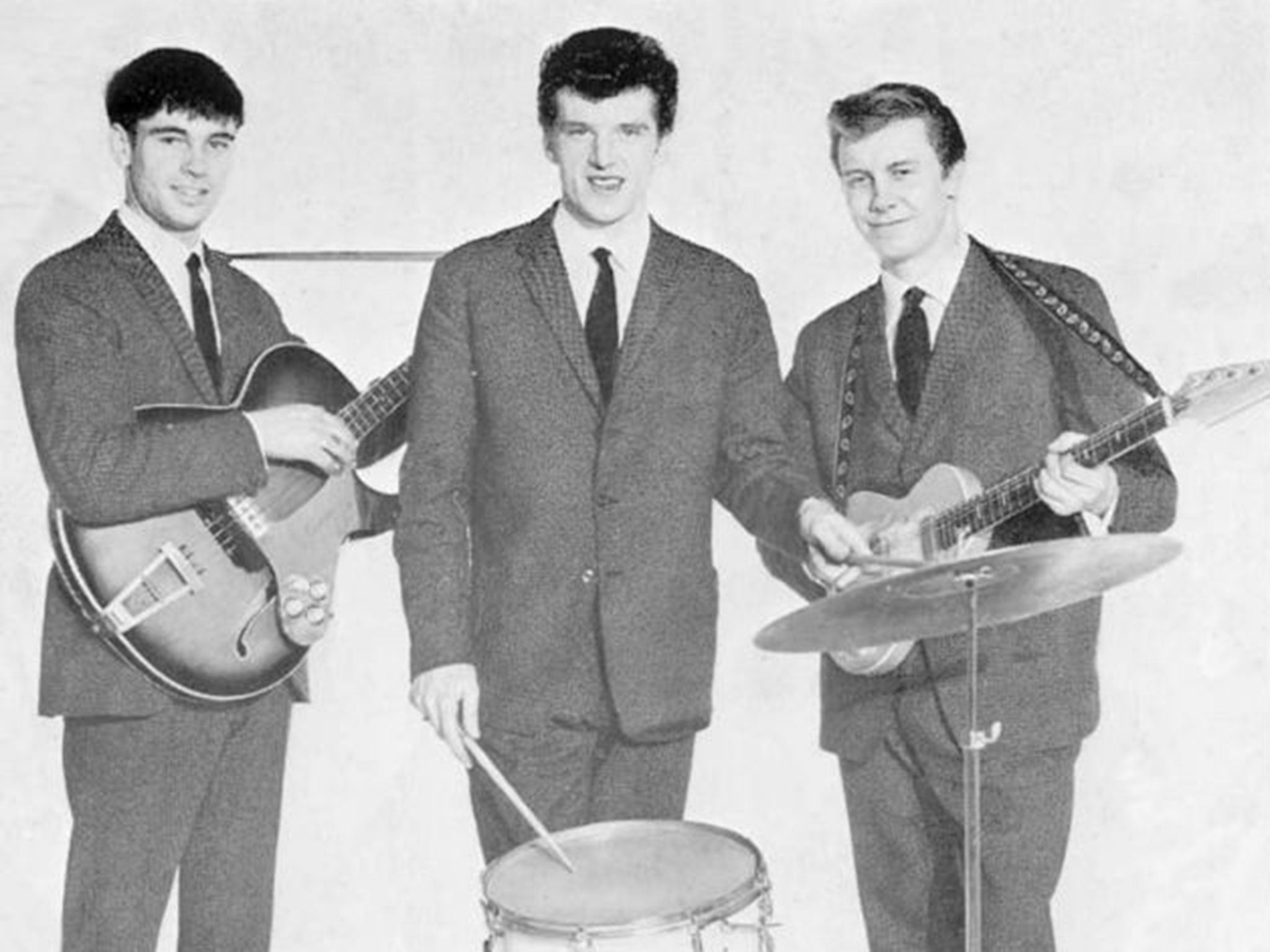 The Big Three, in a Decca publicity photo: from the left, Gustafson, Johnny Hutchinson and Adrian Barber