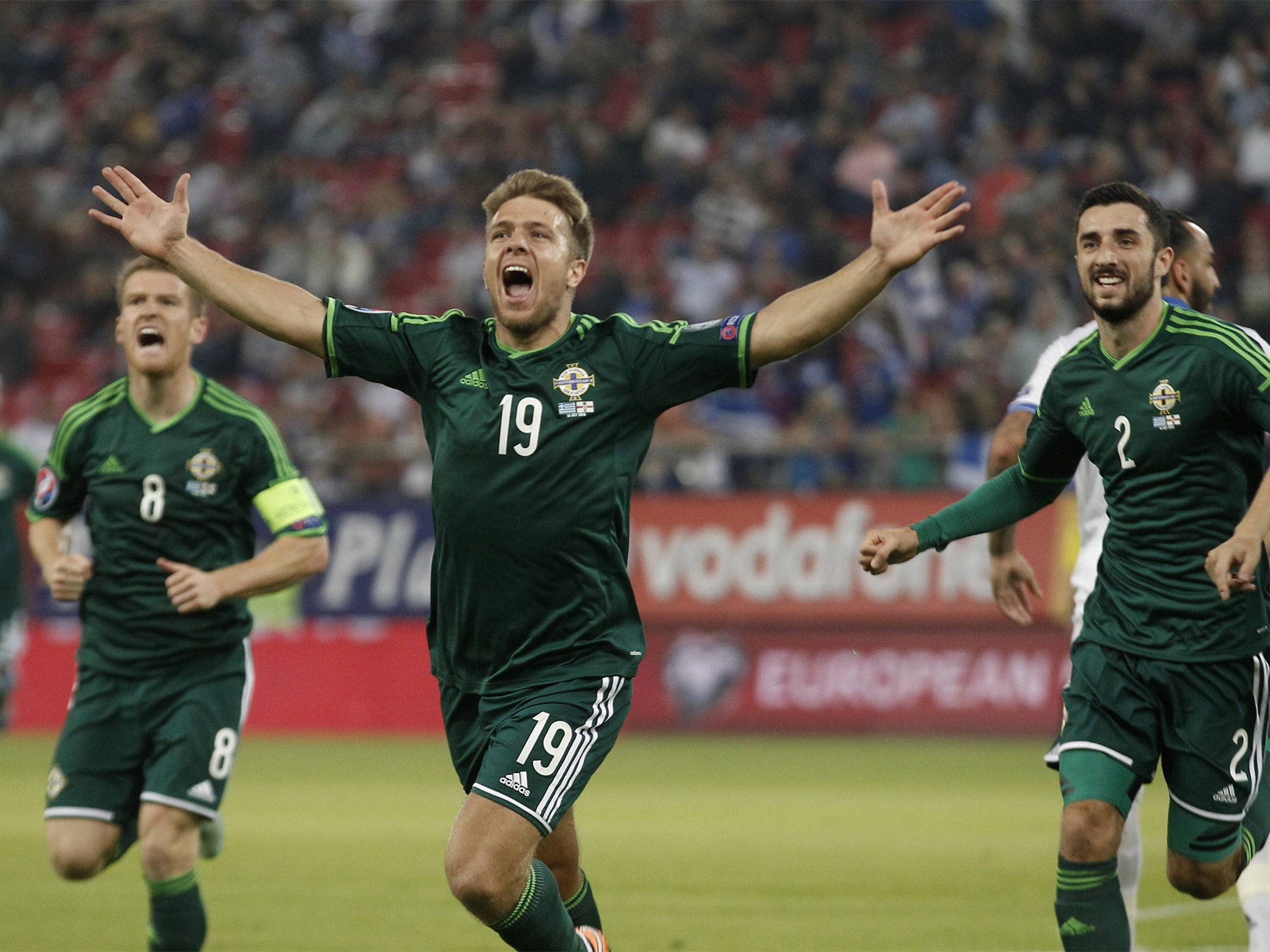 Northern Ireland’s Jamie Ward scored the opener in Greece