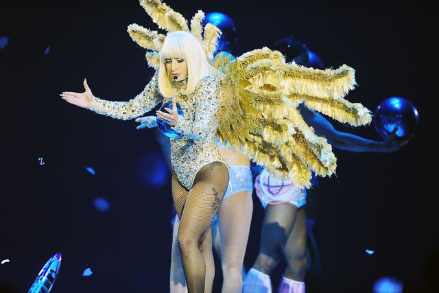 Lady Gaga performs at National Indoor Arena in Birmingham