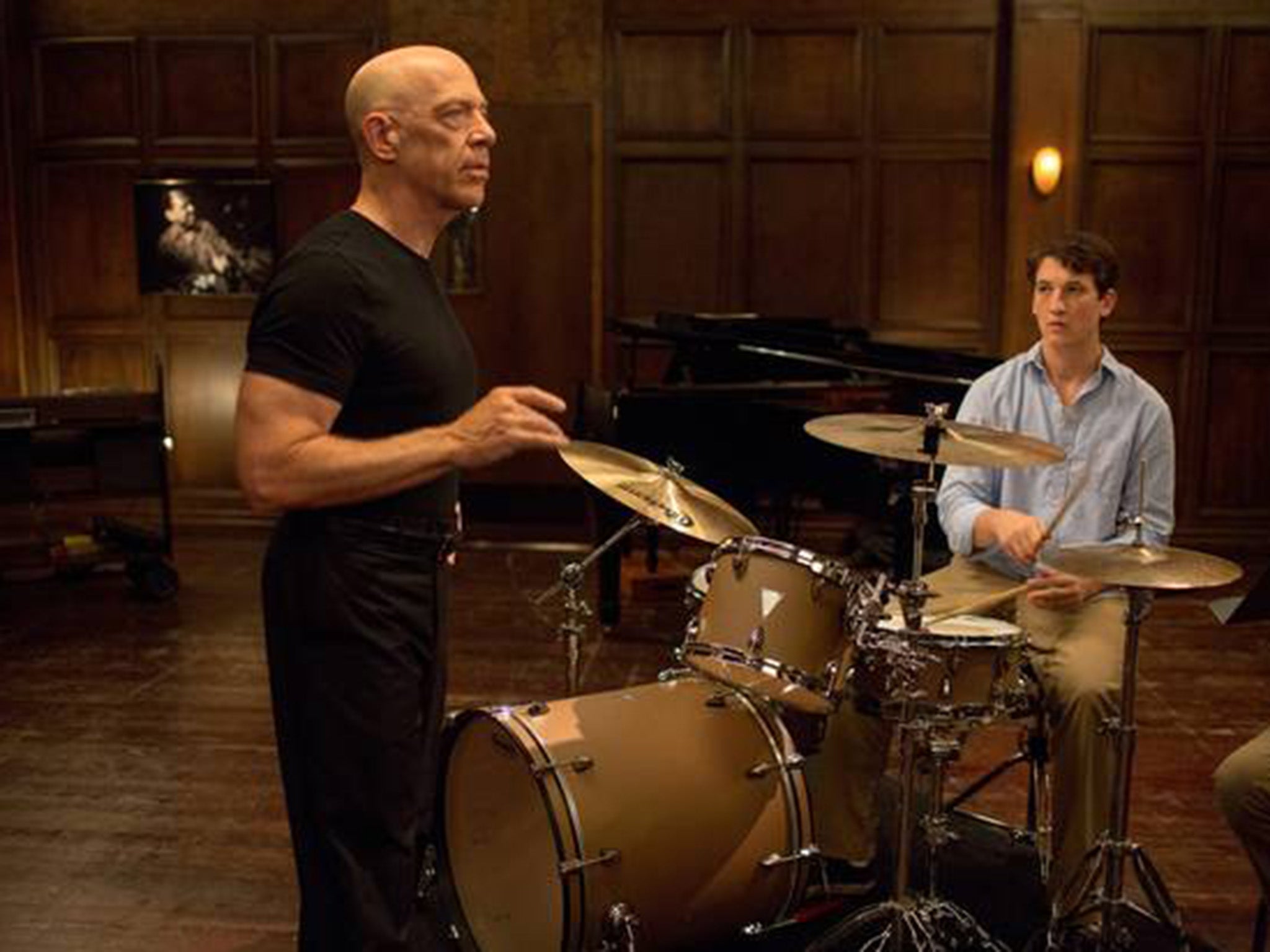 Teller with the Oscar-winning J K Simmons in ‘Whiplash’