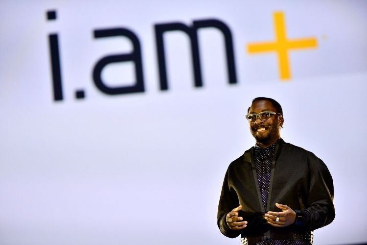 SAN FRANCISCO, CA - OCTOBER 15: will.i.am announces the launch of i.amPULS at Dreamforce 2014 on October 15, 2014 in San Francisco, California.