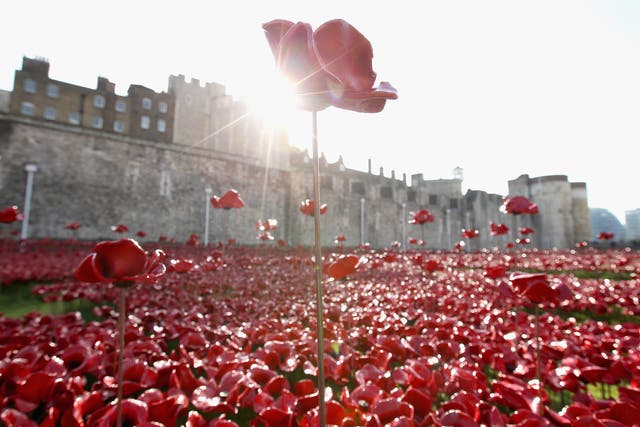 A general view at the 'Blood Swept Lands and Seas of Red' evolving art installation at the Tower of London 