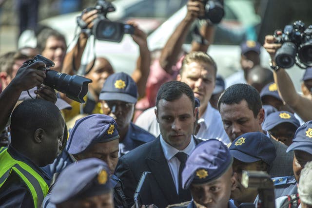 Surprising claims: Oscar Pistorius arrives at the High Court in Pretoria on 13 October