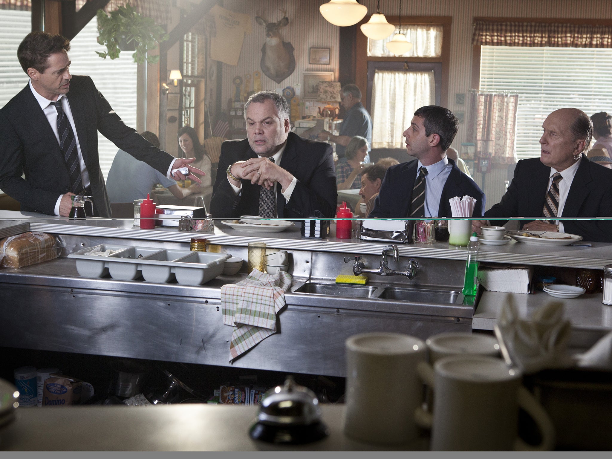 Justice is served: Robert Downey Jr, Vincent D’Onofrio,
Jeremy Strong and Robert Duvall in ‘The Judge’