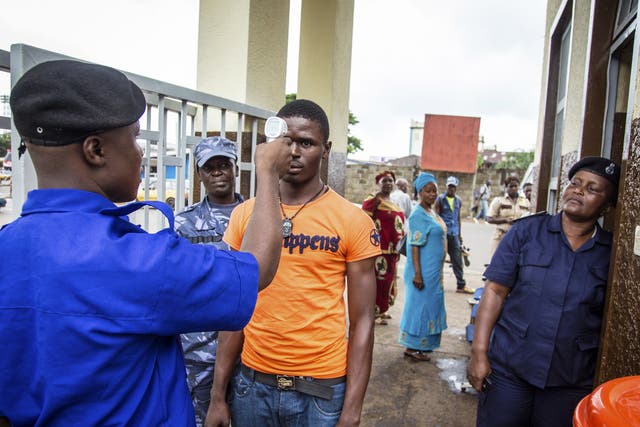 Testing for the virus in Freetown, Sierra Leone