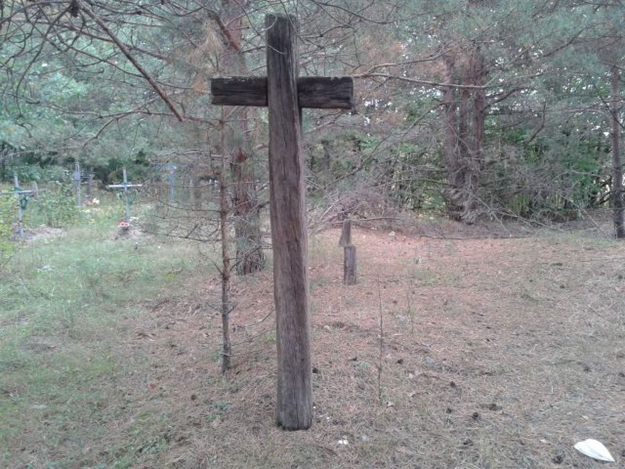 A cross inside the radiation zone