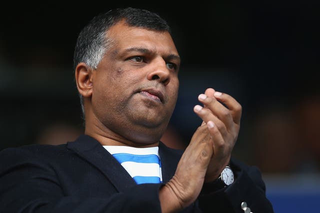QPR chairman Tony Fernandes looks on from the stands