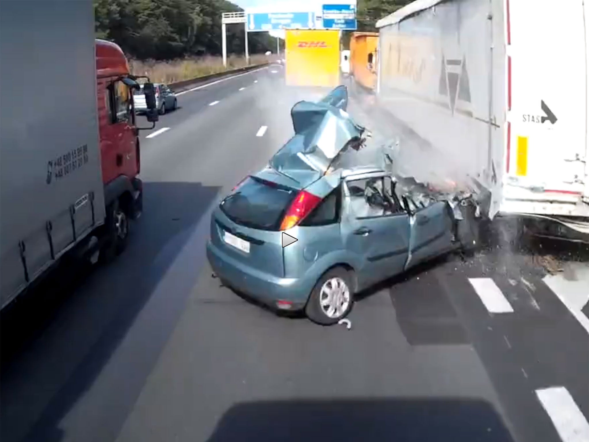 After watching this footage, it is astonishing to believe the driver managed to survive.