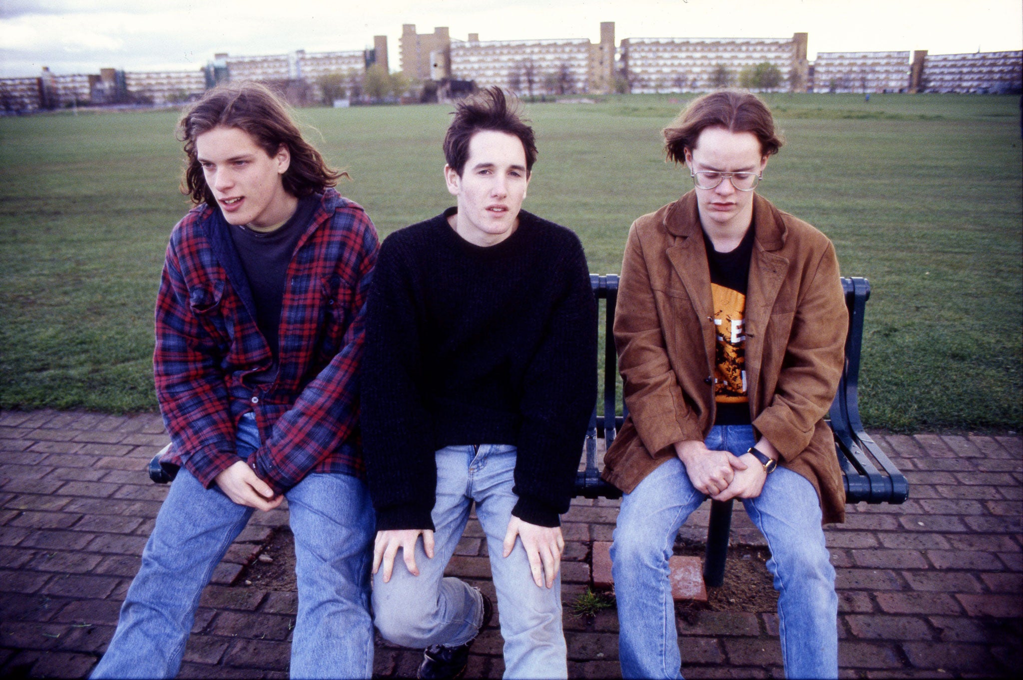 Wheeler (centre) with fellow Ash members Mark Hamilton (left) and Rick McMurray, 1994, a year before their breakthrough hit Girl from Mars