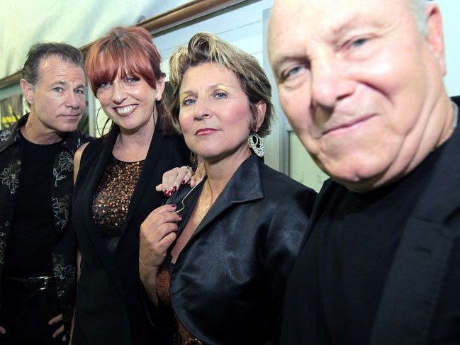 From right: Tim Hauser with Janis Siegel, Cheryl Bentyne and Alan Paul of The Manhattan Transfer during the Umbria Jazz Festival in Perugia, Italy, on July 13, 2010