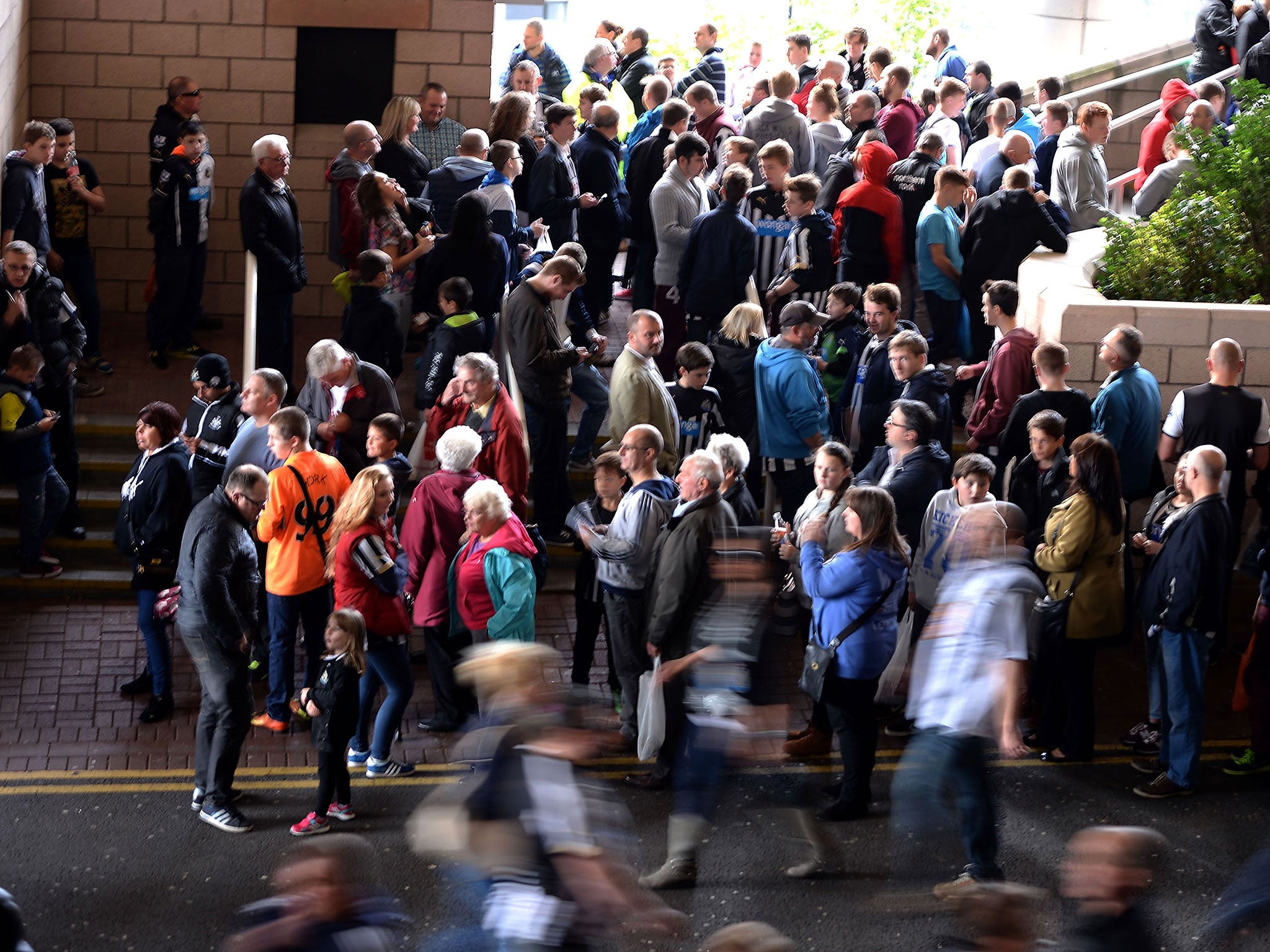 Fans are kept outside of St James' Park due to the safety risk