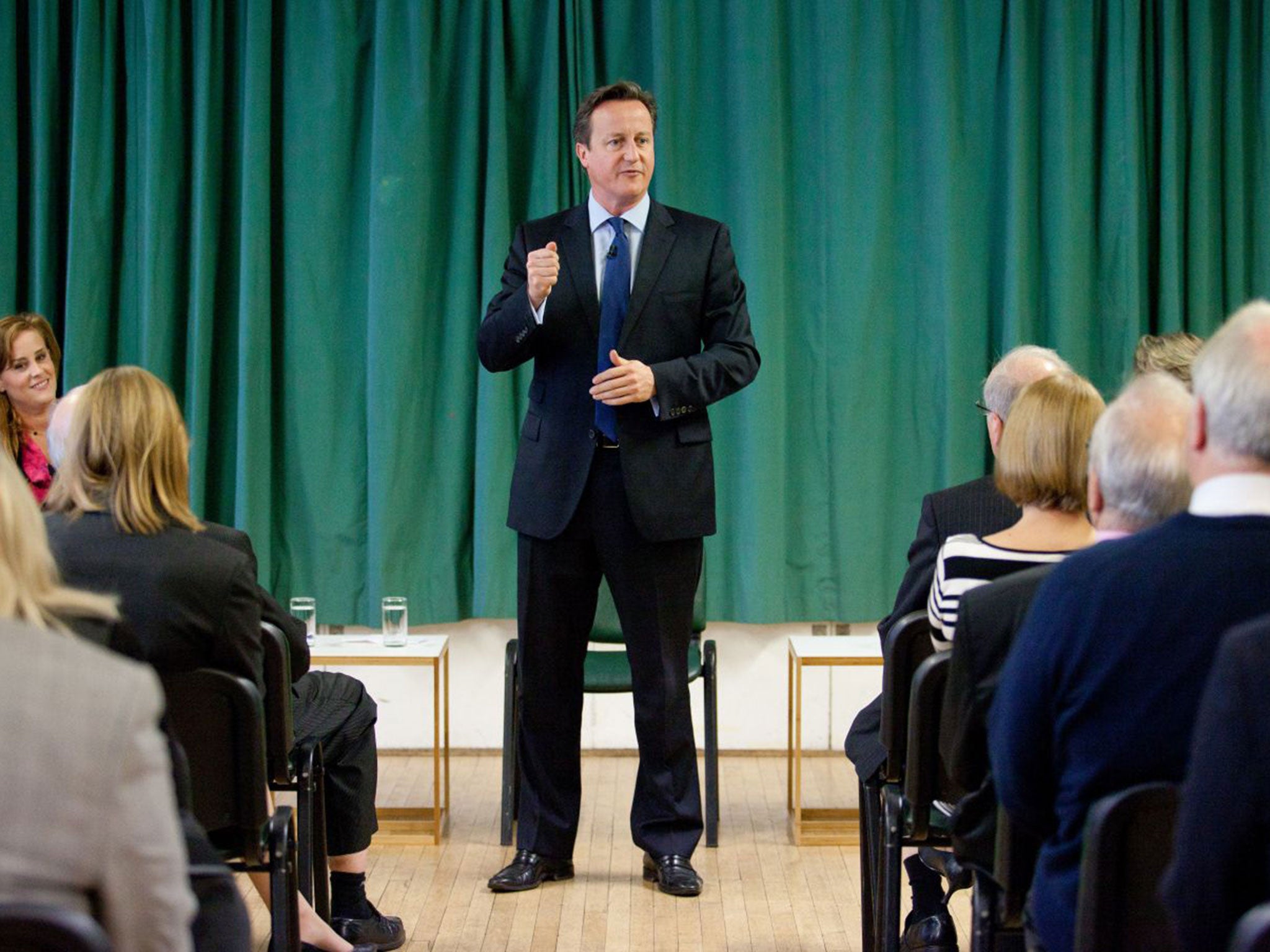 Prime Minister David Cameron introduces one of the Conservative Party's two applicant councillors, Kelly Tolhurst, far left, for her nomination in the upcoming Rochester and Strood by-election