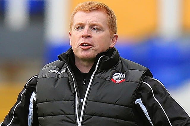 Pitch invader: Neil Lennon turned Bolton around but was sent to the stand 