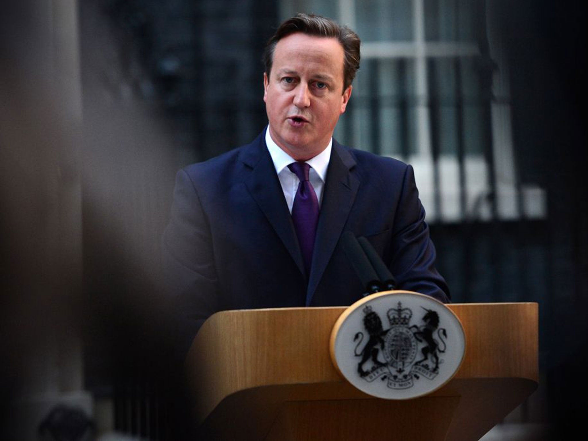 David Cameron speaking after the Scottish referendum result