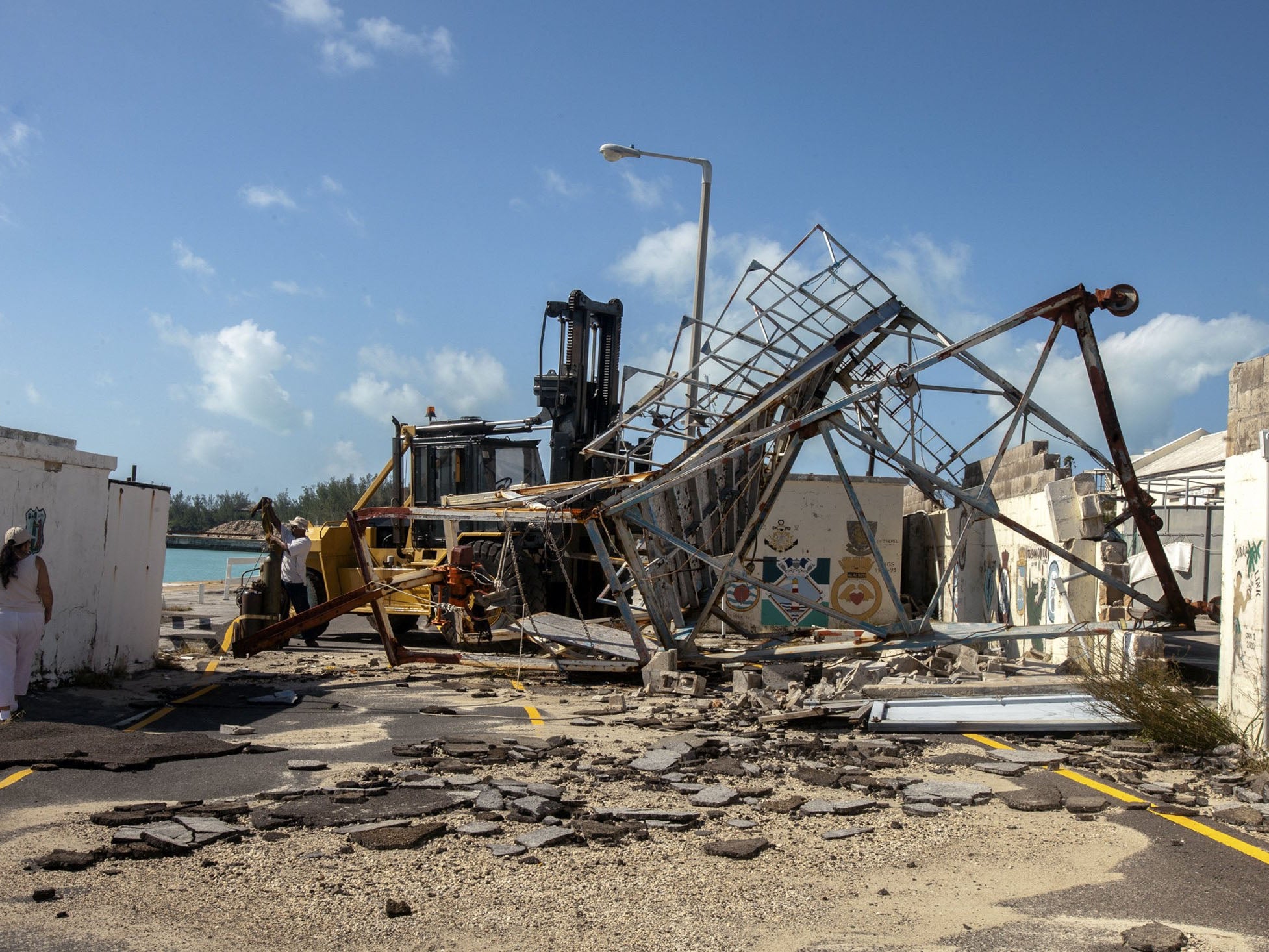 Boats were damaged at the Royal Navy Dockyard