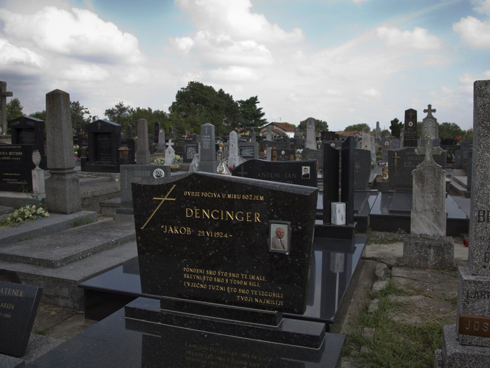 Jakob Denzinger's empty grave in Cepin eastern Croatia. Denzinger is among the number of Nazi war criminals who collected millions of dollars in US social security benefits after being forced out of America