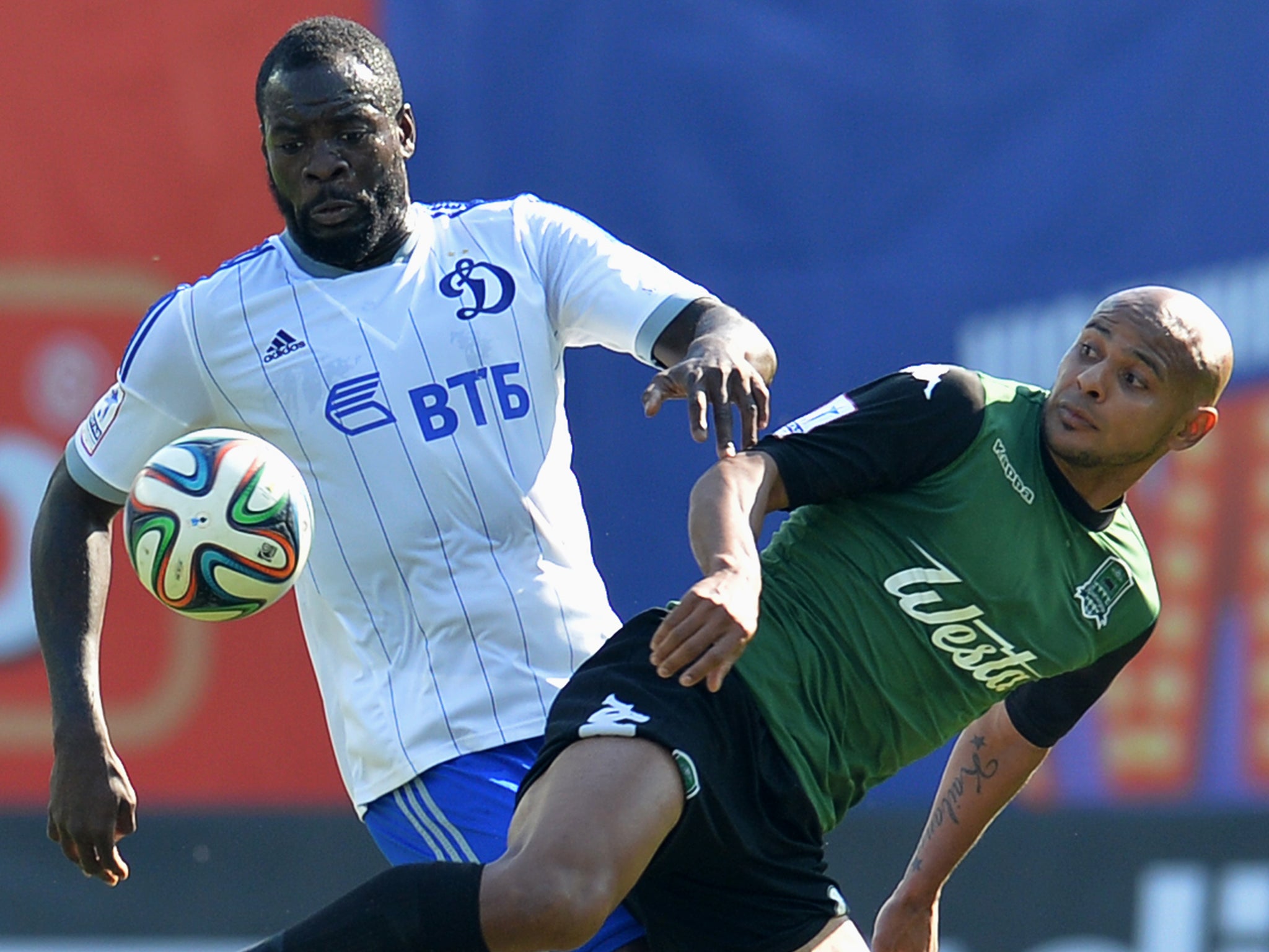 Dynamo Moscow defender Christopher Samba was fined for responding to racist abuse with a one-fingered gesture