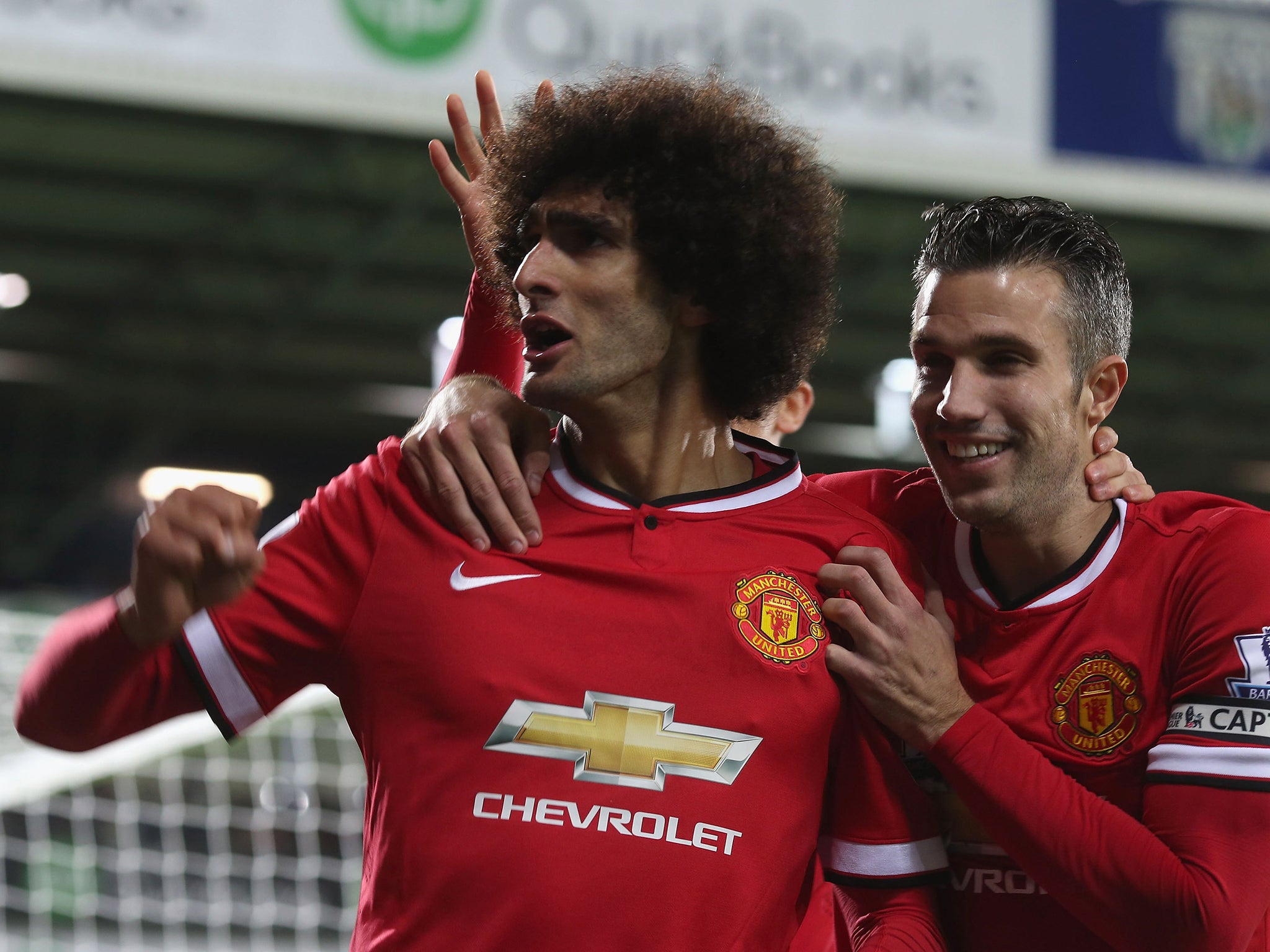 Fellaini celebrates his goal