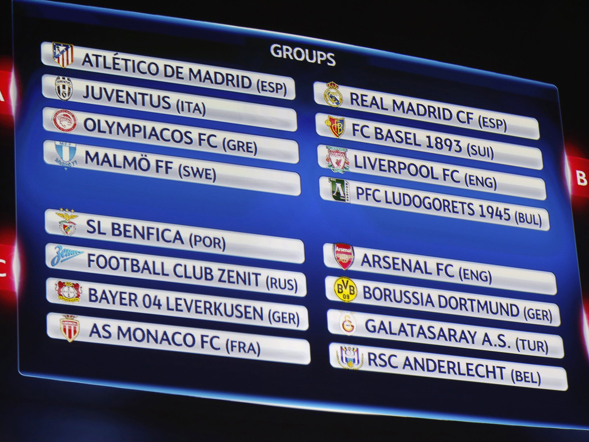 Liverpool were grouped together with Real Madrid in the draw