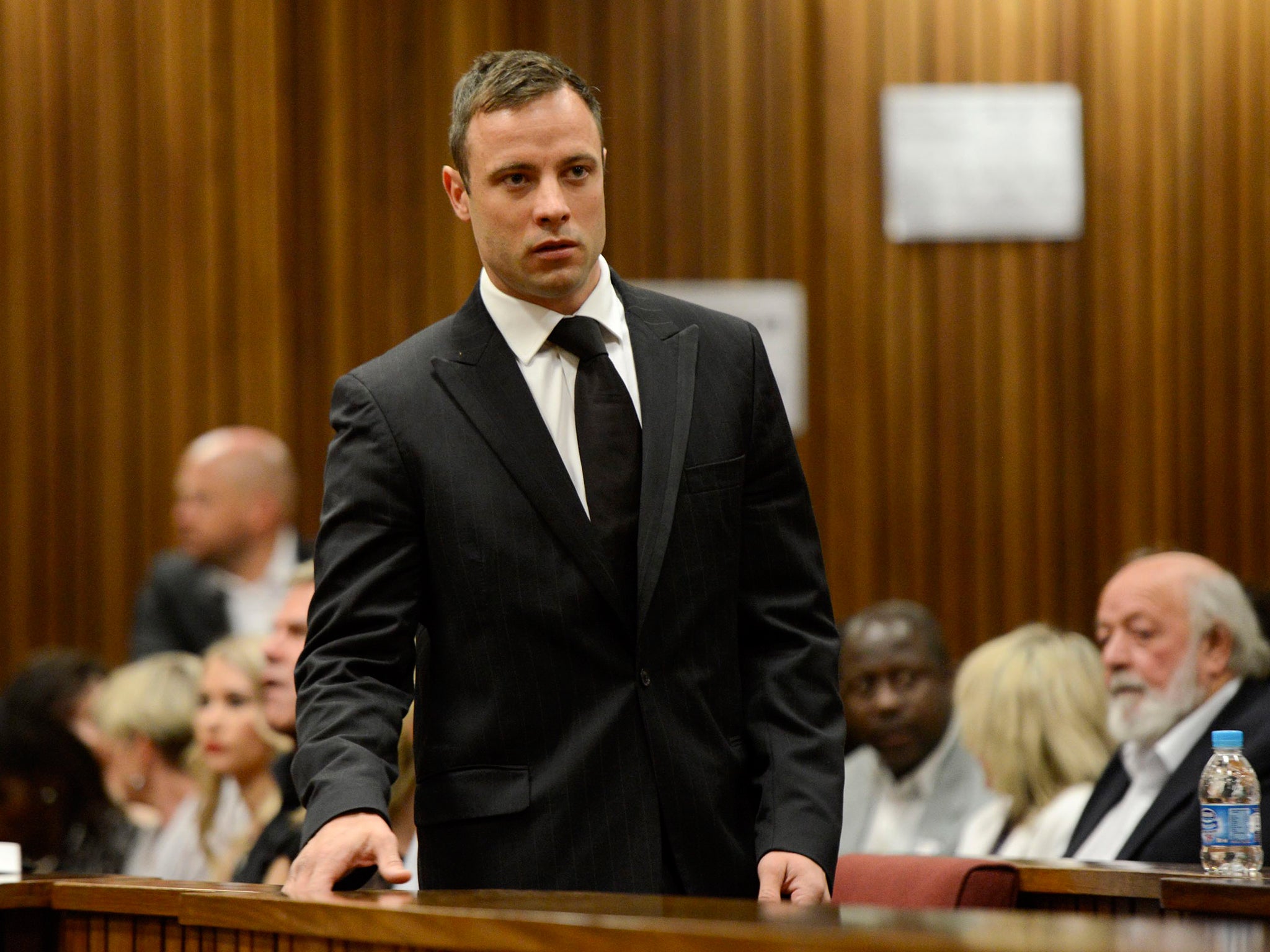 Oscar Pistorius arrives in court on day six of sentencing procedures at the High Court in Pretoria