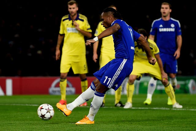 Didier Drogba fires in his 158th goal for Chelsea and his first since returning