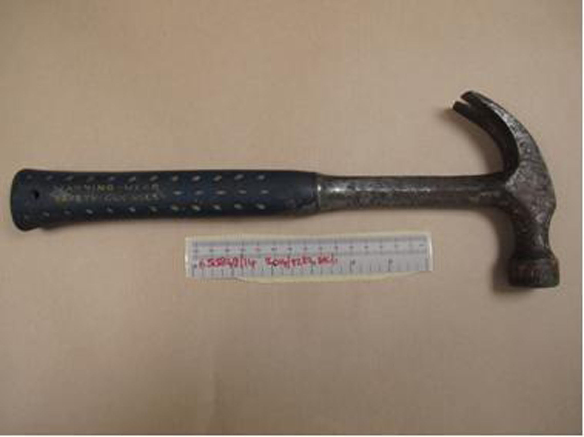 The claw hammer used in the attack