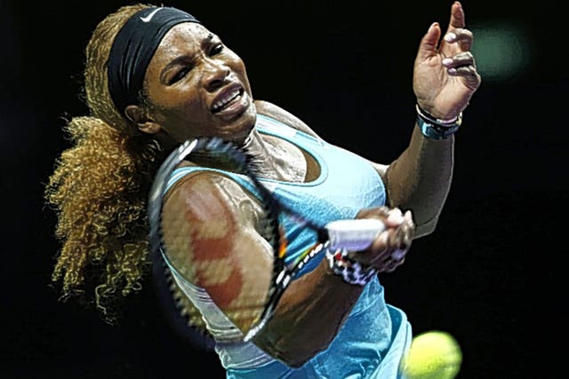 Serena Williams heads for defeat against Simona Halep