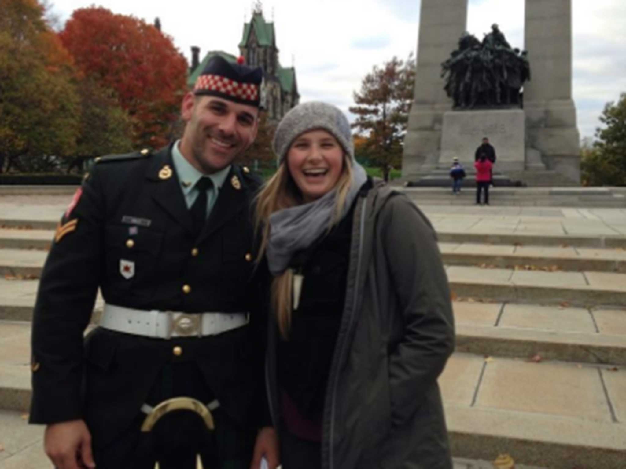 Tourist Megan Underwood posed with Corporal Cirillo before the shooting