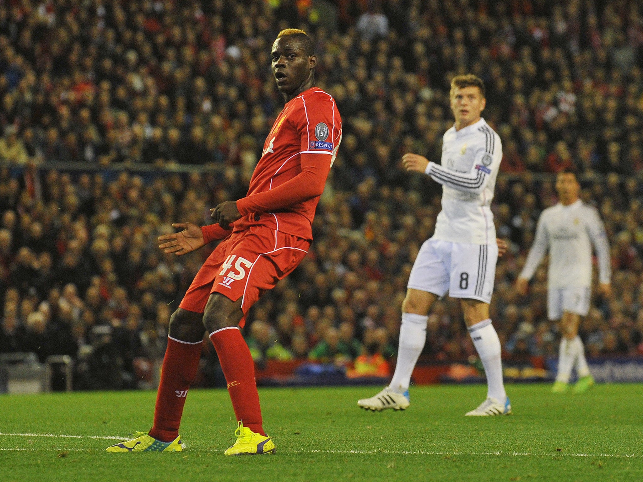 Mario Balotelli in action against Real Madrid