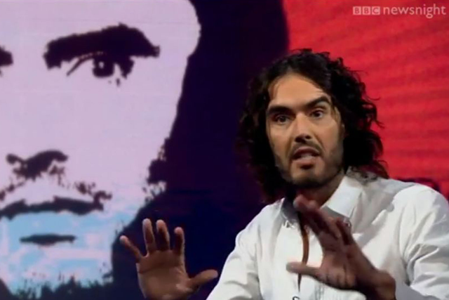 Russell Brand was in typically combative form during his promotional interview with Newsnight's Evan Davis