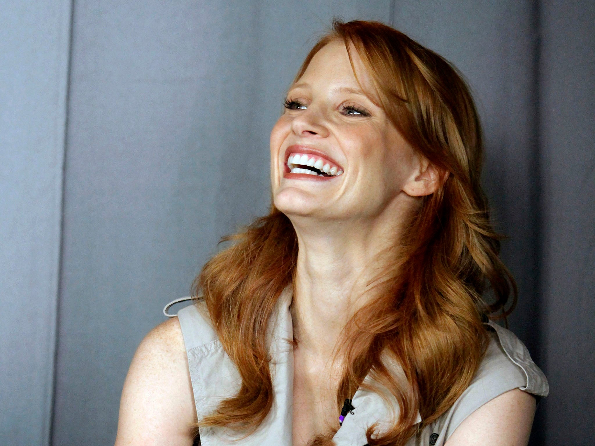 Jessica Chastain during an interview in Los Angeles.
