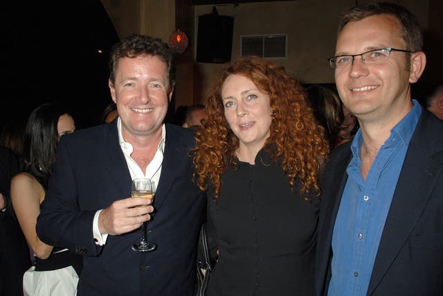 Piers Morgan, Rebekah Brooks (then Wade) and Andy Coulson at a book launch in 2007