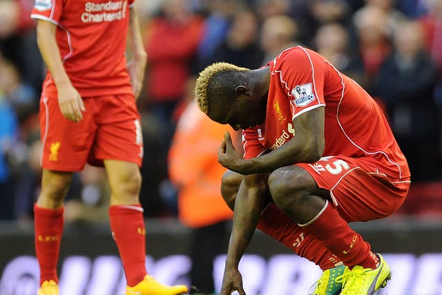 Mario Balotelli pictured in the 0-0 draw with Hull