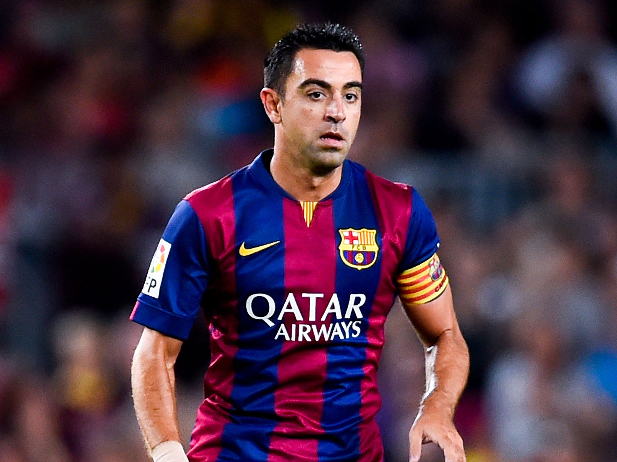 Barcelona Xavi : File:Puyol Xavi Messi FC Barcelona Team of the Year ...