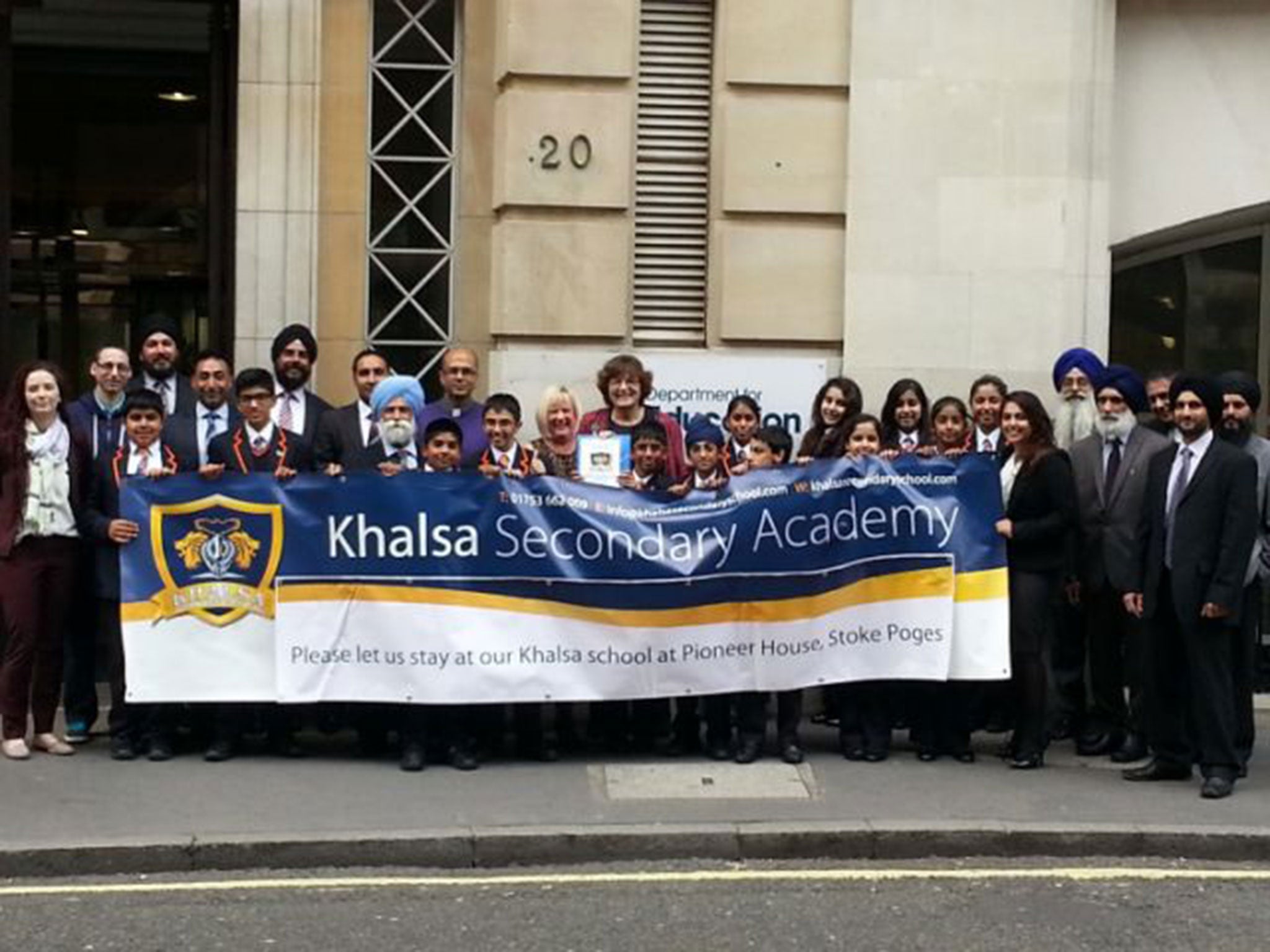 Khalsa staff and pupils campaign in support of their Stoke Poges school