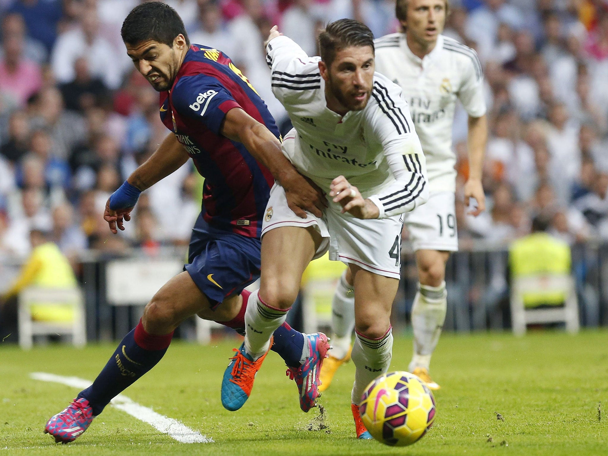 Suarez returned to action in El Clasico