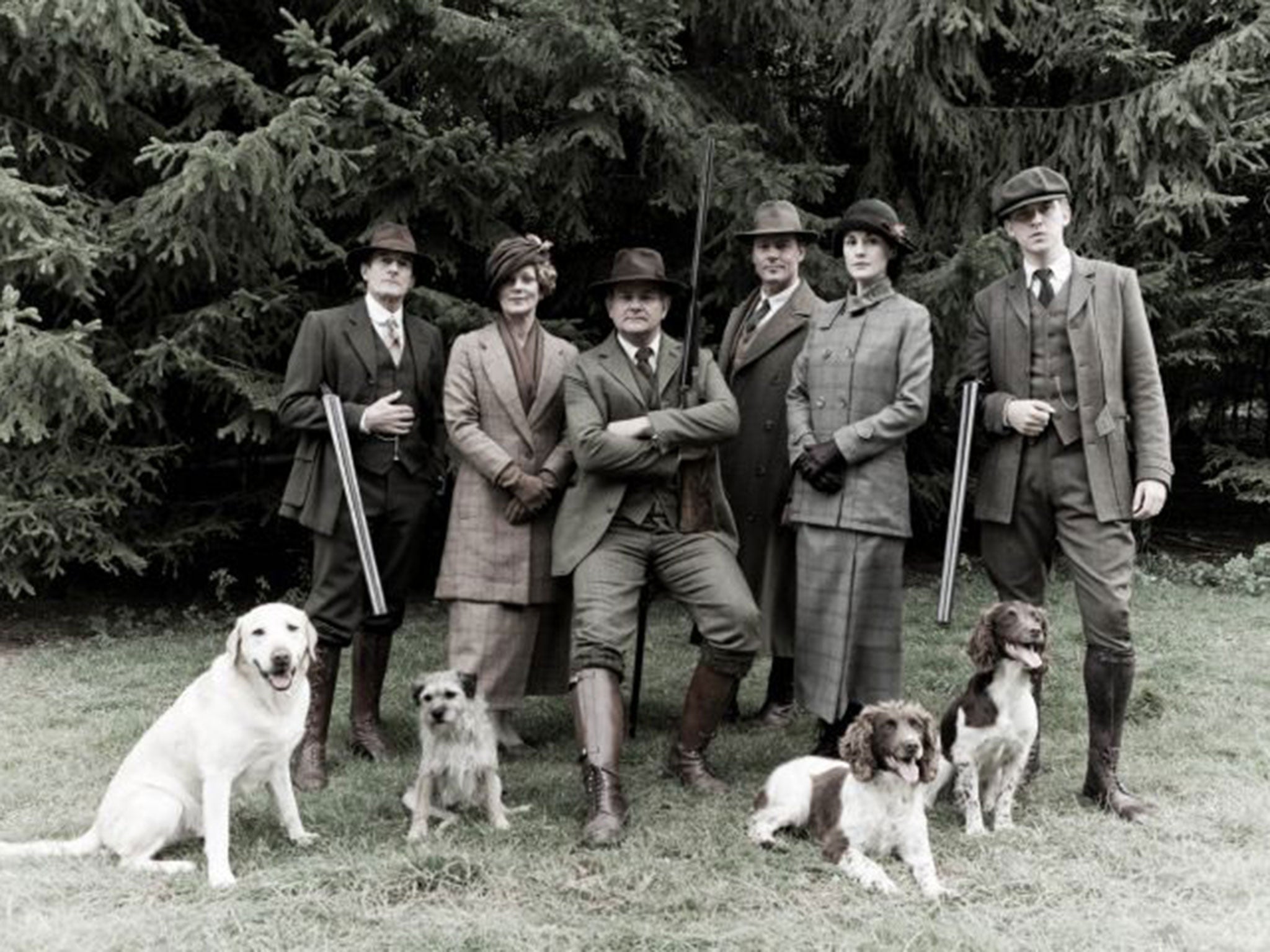 Isis, far left, in the Downton Abbey 2011 Christmas special