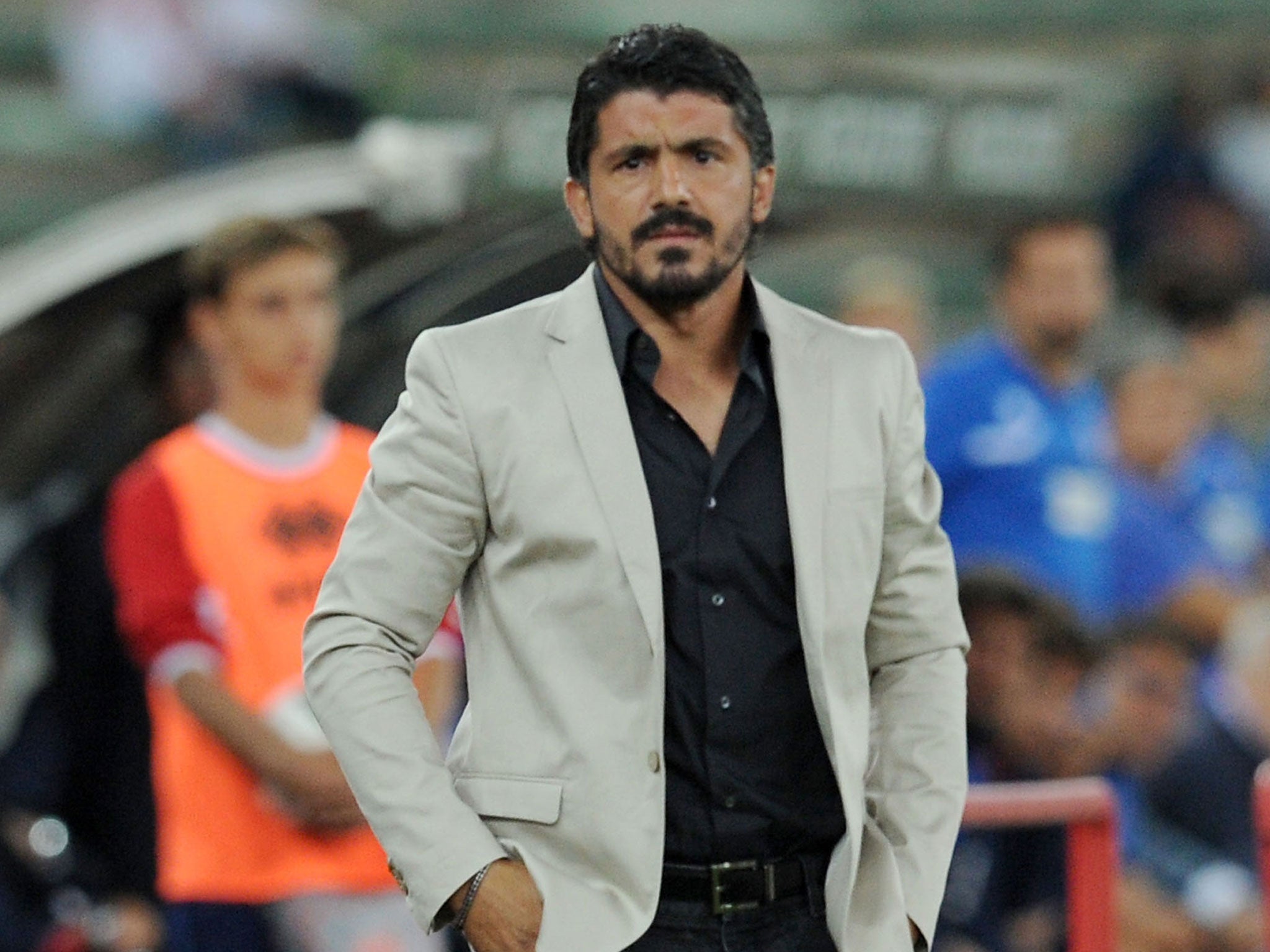 Gennaro Gattuso looks on from the touchline