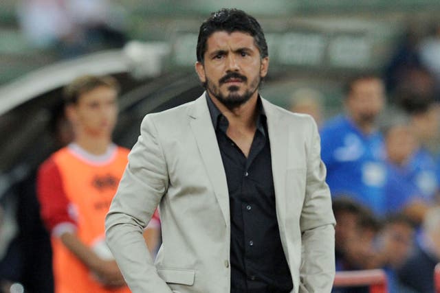 Gennaro Gattuso looks on from the touchline