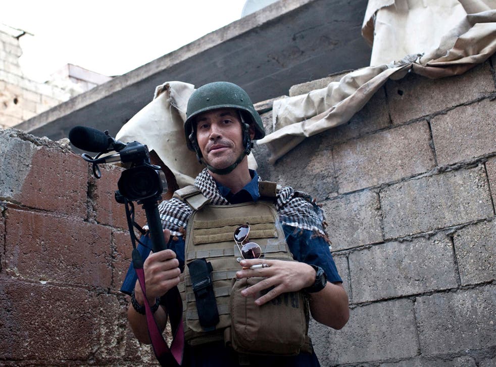 American journalist James Foley while covering the civil war in Aleppo, Syria