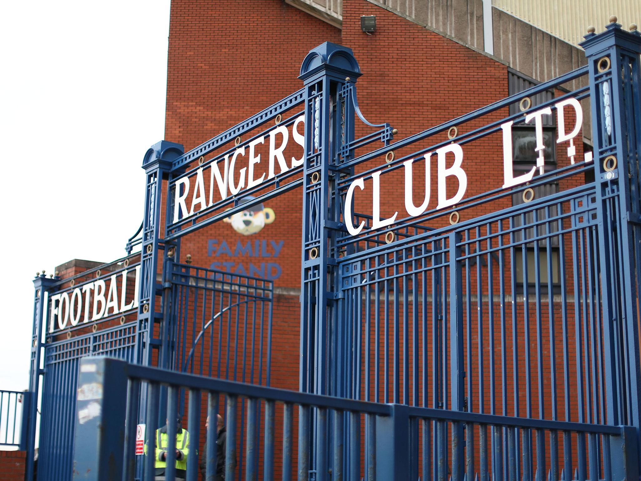 The gates at Rangers' Ibrox Stadium