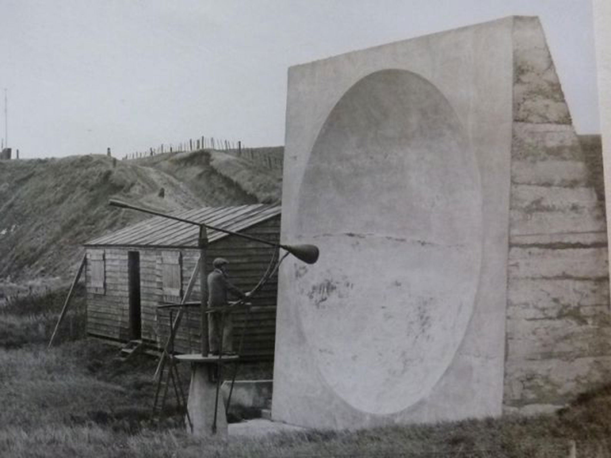 One of the sound mirrors in use at Abbots Cliff, near Dover’s White Cliffs