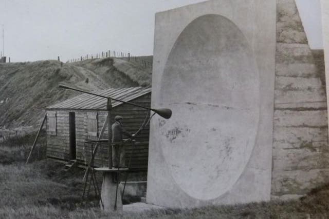 One of the sound mirrors in use at Abbots Cliff, near Dover’s White Cliffs