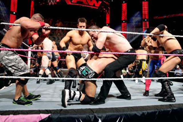 An all-out brawl broke out at the end of Raw